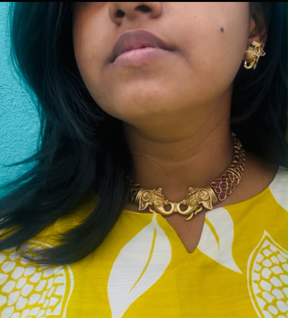 Temple-Inspired Ganesha Ruby Necklace Set alternate view